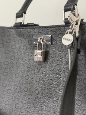 GUESS black purse with silver hardware